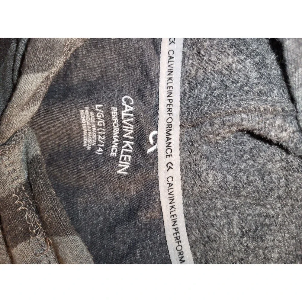 Calvin Klein Performance Girls Camo Hooded Sweatshirt Dress Size L 12/14 Pink...